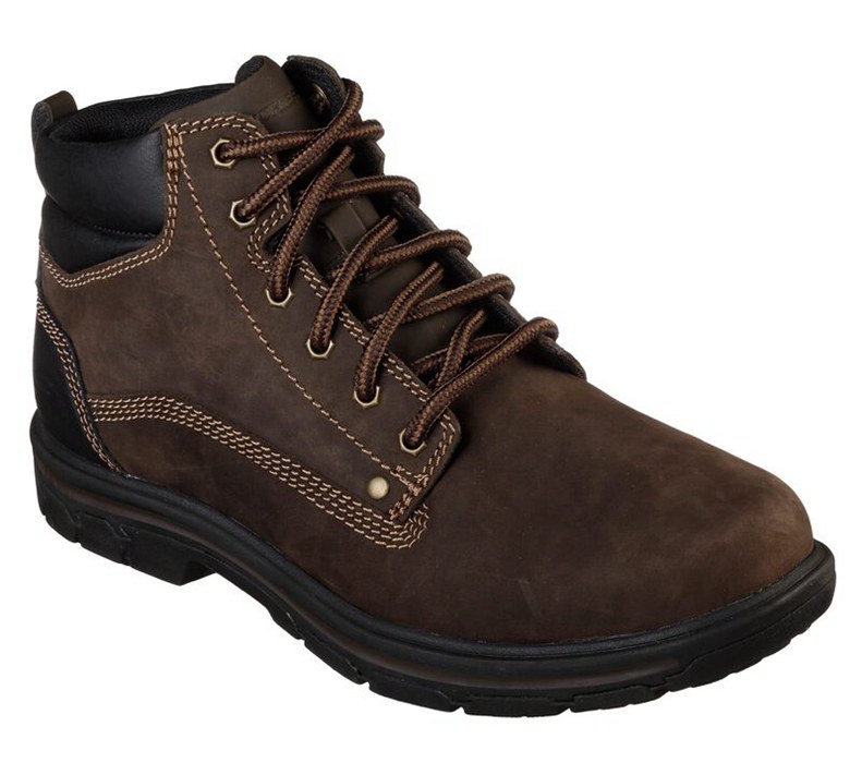 Skechers Herr Choklad Stövlar - Relaxed Fit: Segment - Garnet - Sverige (HNBAS-4783)